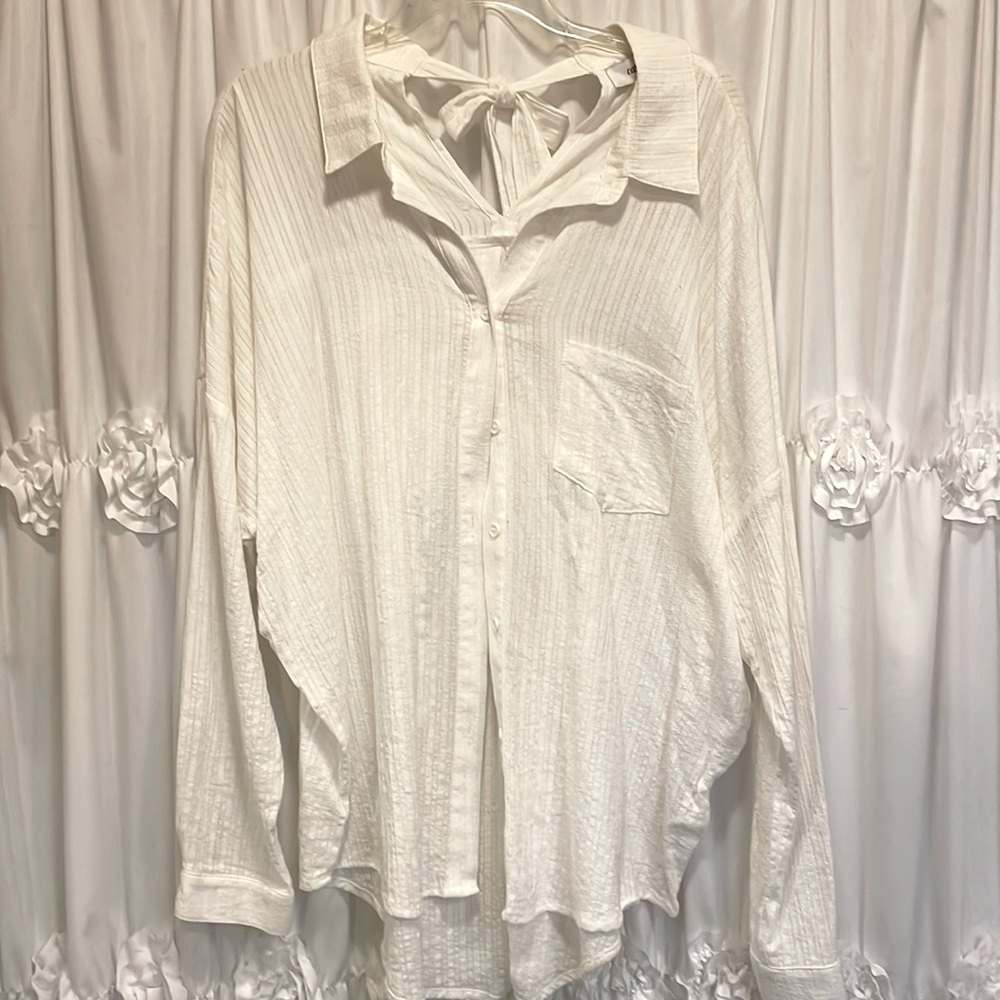 CJLA white button down blouse